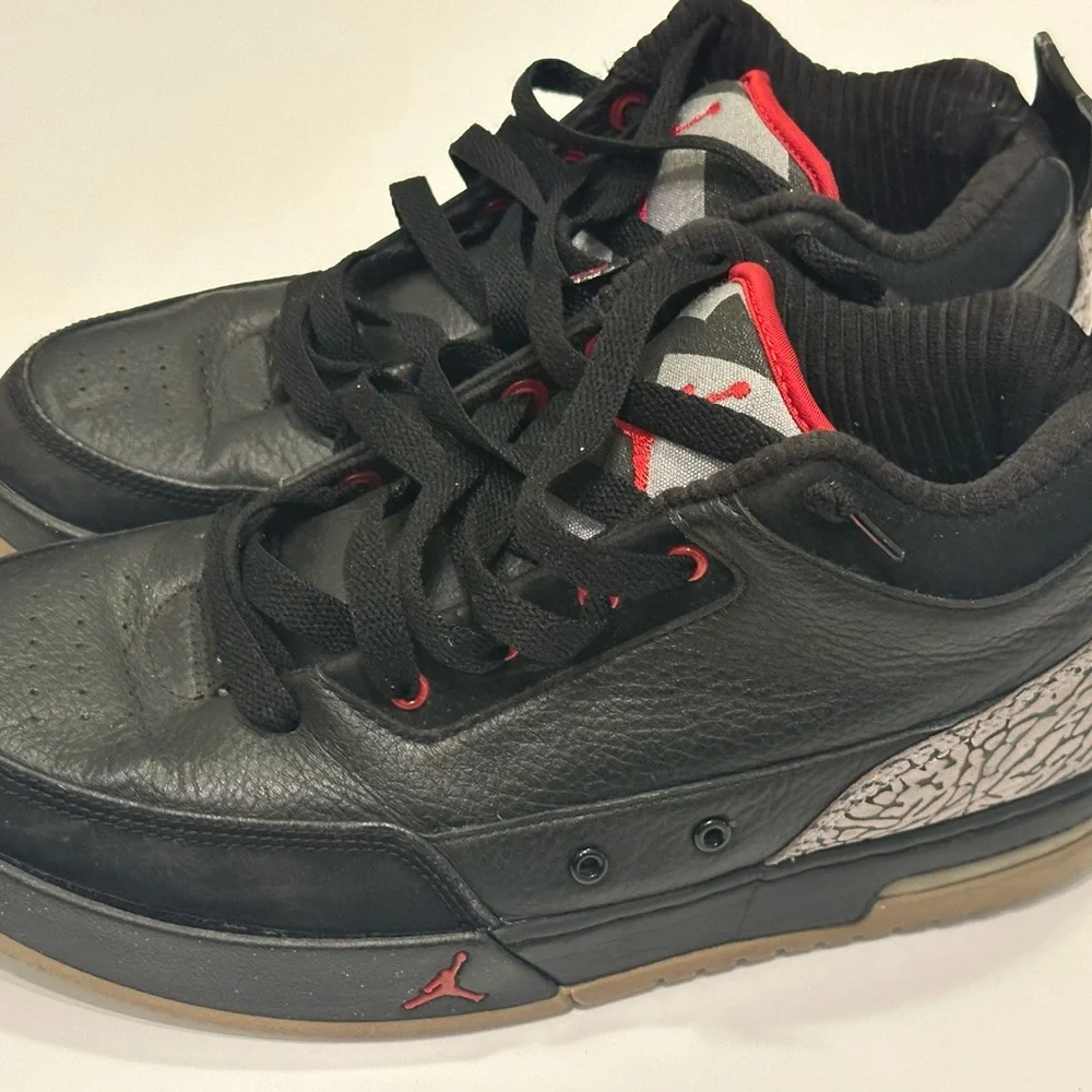 Jordan Black and Gray‎ Sneakers with Red Accents